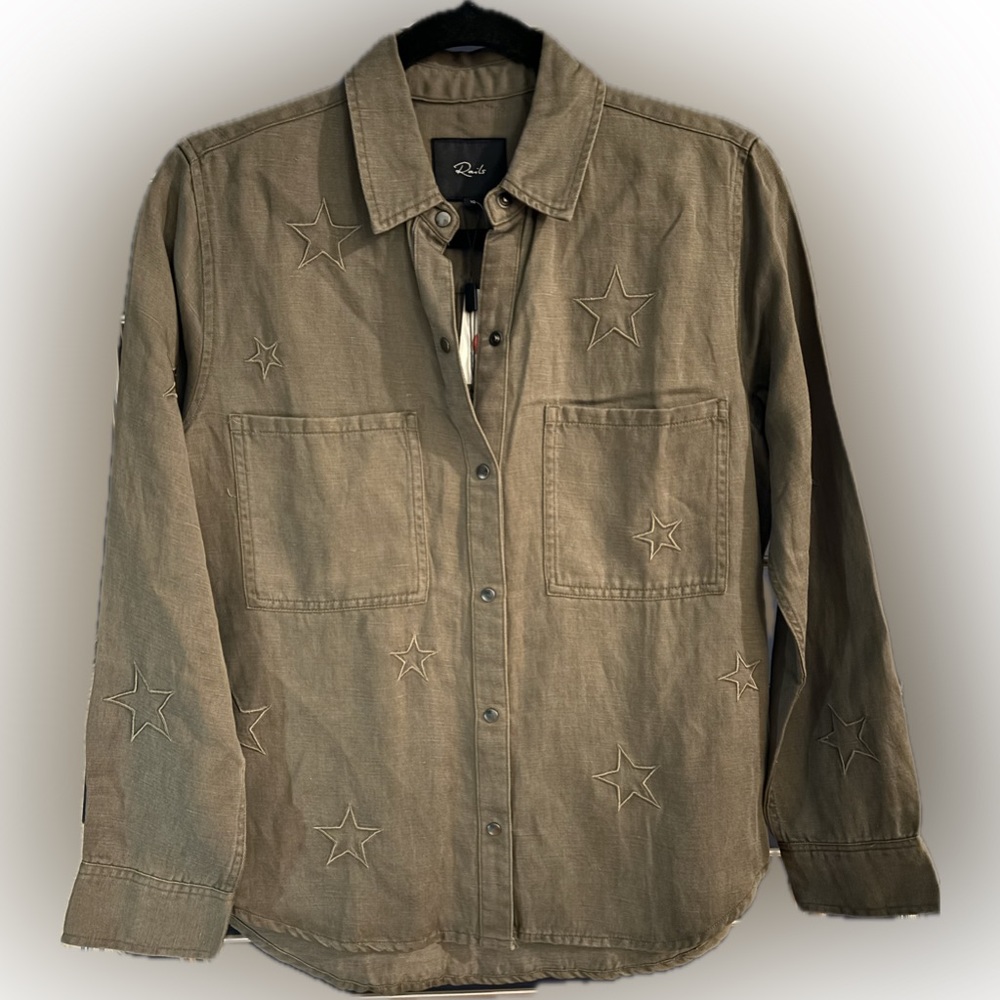 NWT - Rails - Marcel - Olive - Embroidered Stars (XS)